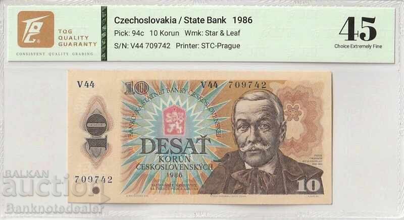 Czechoslovakia 10 Korun 1986 Pick 94c 45 Choice Extremely Fine