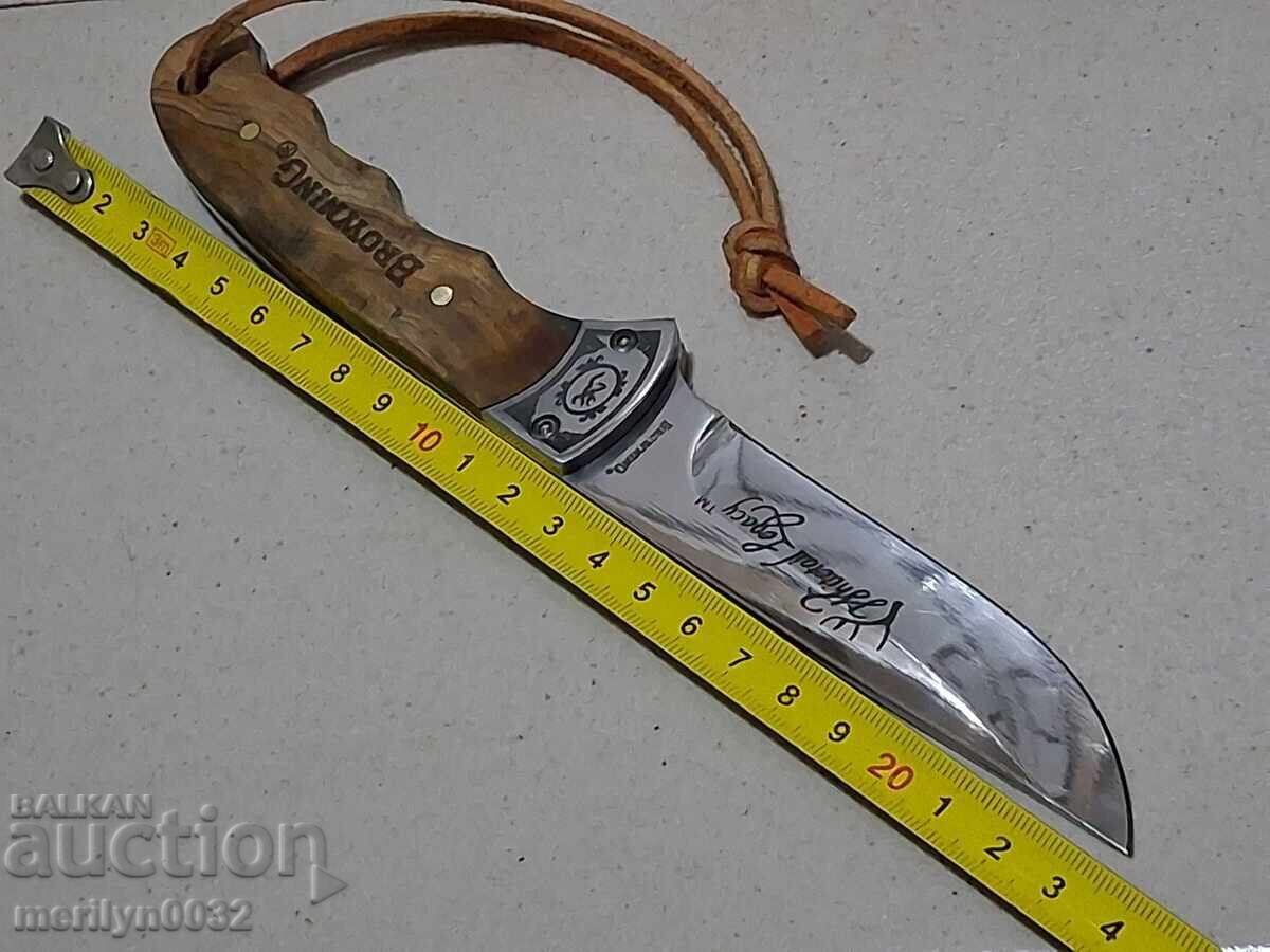 Hunting knife with leather Browning sheath - 6