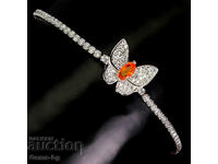 Brățară de argint cu opal și zirconiu