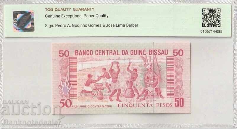 Guinea-Bissau 50 Pesos 1990 Pick 10 68 EPQ Superb Gem Uncirculated with price 65.00 BGN | € 33.23