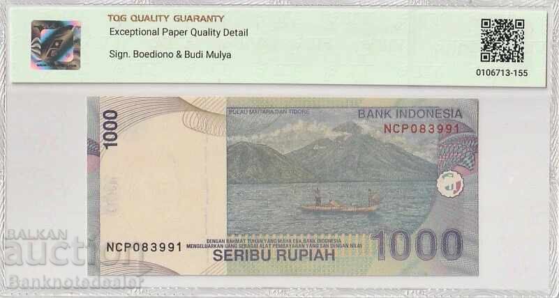 Indonesia 1000 Rupiah 2000 Pick 141i Superb Gem UNC 66 EPQ с цена 50.00 лв. | € 25.56