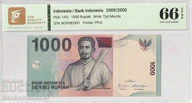Indonesia 1000 Rupiah 2000 Pick 141i Superb Gem UNC 66 EPQ