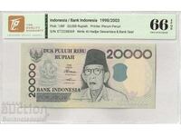Indonezia 20000 Rupiah 1998 Pick 138f 66 EPQ Gem Unc