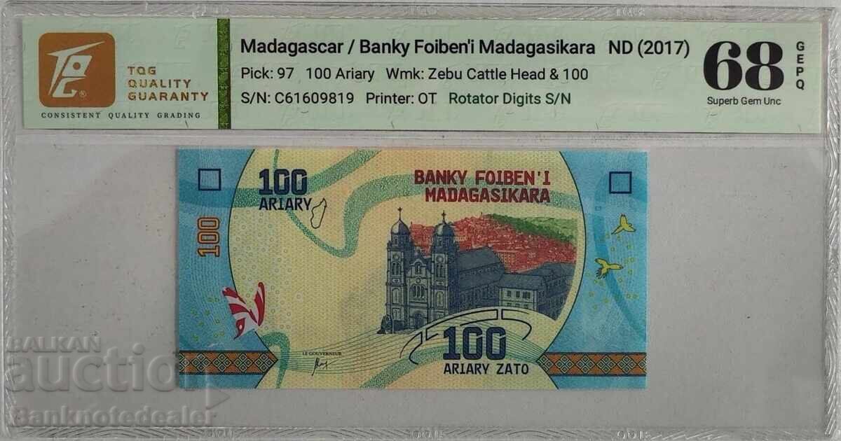 Madagascar 100 Ariary 2017 Pick 97 68 EPQ Superb Gem Uncirculated 981