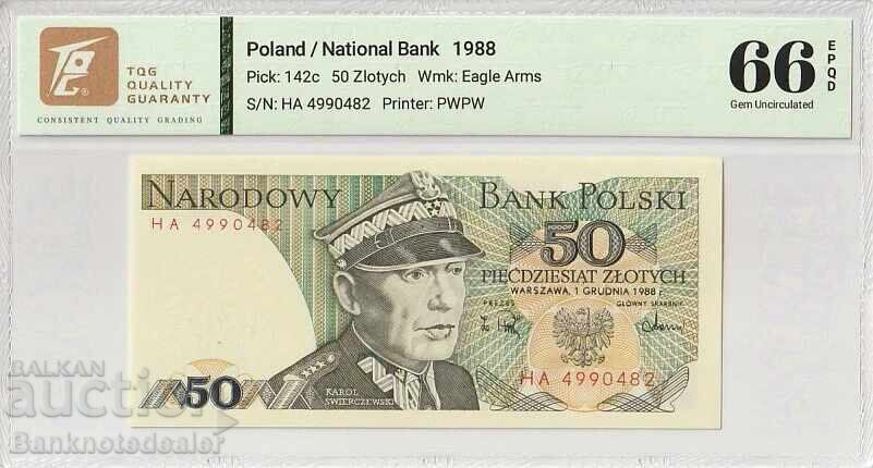 Polonia 50 Zloti 1988 Pick142c 66 EPQ Gem Unc