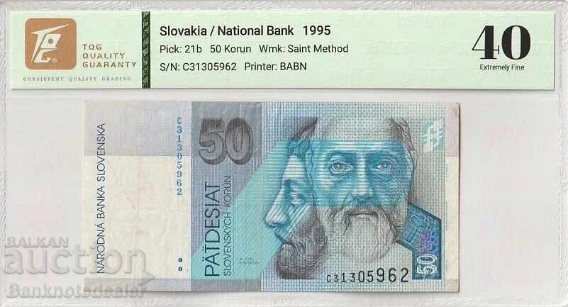 Slovakia 50 Korun 1995 Pick 21b 40 Extremely Fine