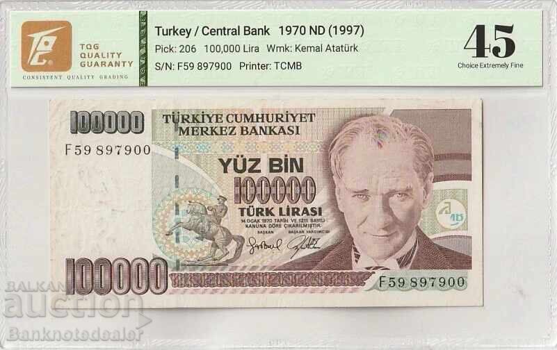 Τουρκία 100000 Λίρες 1970 Pick 206 45 Choice Extremely Fine 79