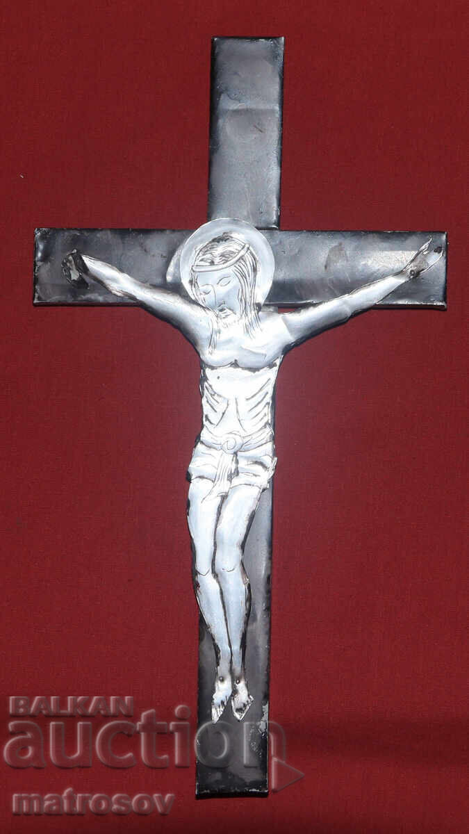 Auction  Handmade metal cross. Crucifix