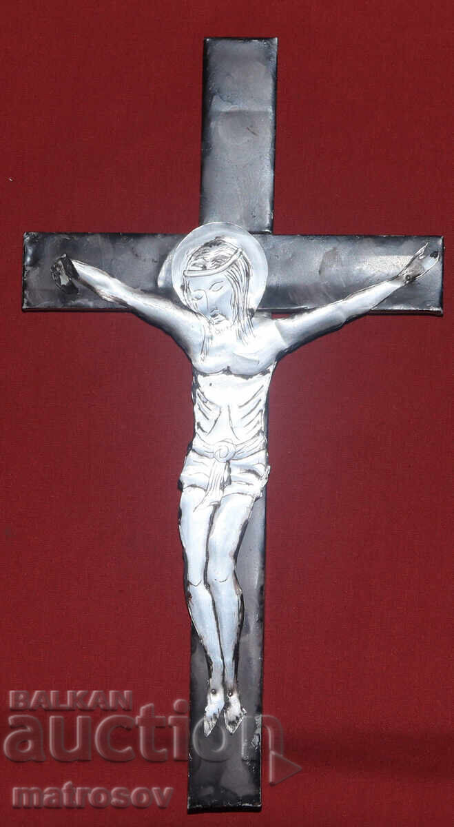 Handmade metal cross. Crucifix