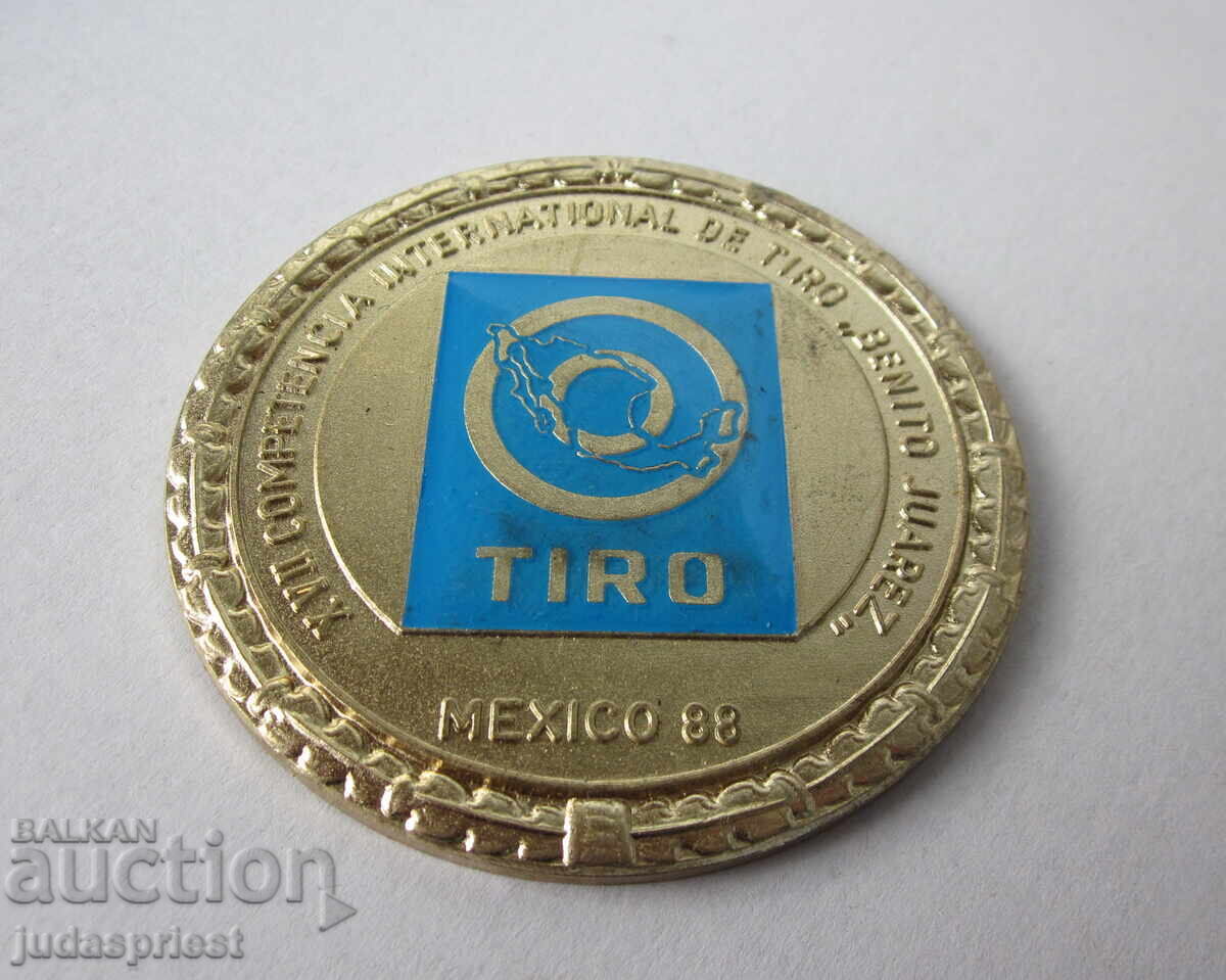 Δημοπρασία Αθλητικό μετάλλιο πλακέτα παγκόσμιου πρωταθλήματος σκοποβολής 1988 Δημοπρασία Αθλητικό μετάλλιο πλακέτα παγκόσμιου πρωταθλήματος σκοποβολής 1988