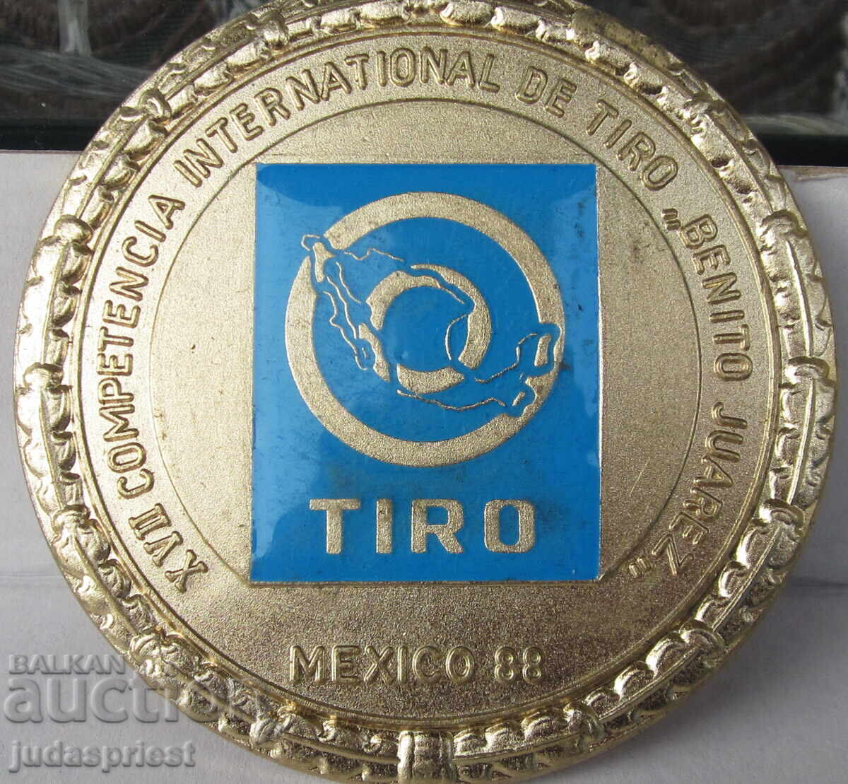 Αθλητικό μετάλλιο πλακέτα παγκόσμιου πρωταθλήματος σκοποβολής 1988 Αθλητικό μετάλλιο πλακέτα παγκόσμιου πρωταθλήματος σκοποβολής 1988