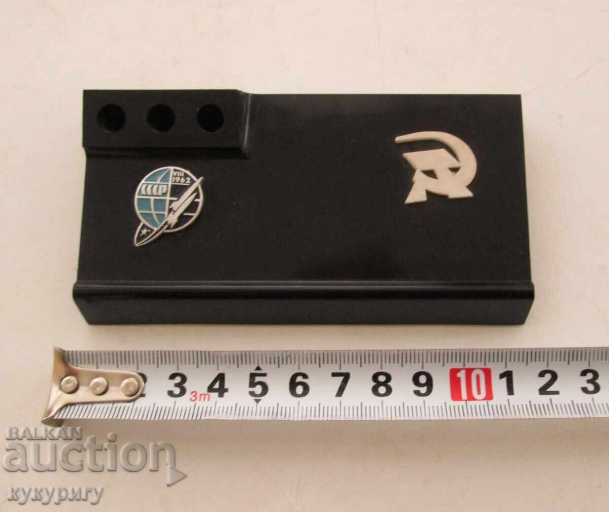 USSR Russian Social Pencil Holder Space Cosmic Souvenir with price 55.00 BGN | € 28.12