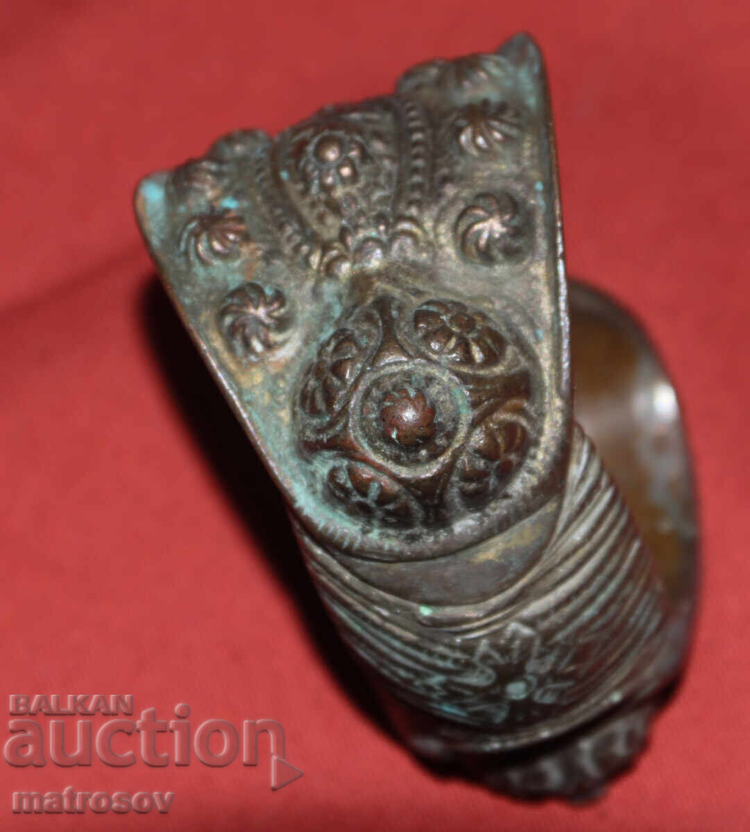 Brățară veche tradițională din bronz, bijuterie, cataramă - 5