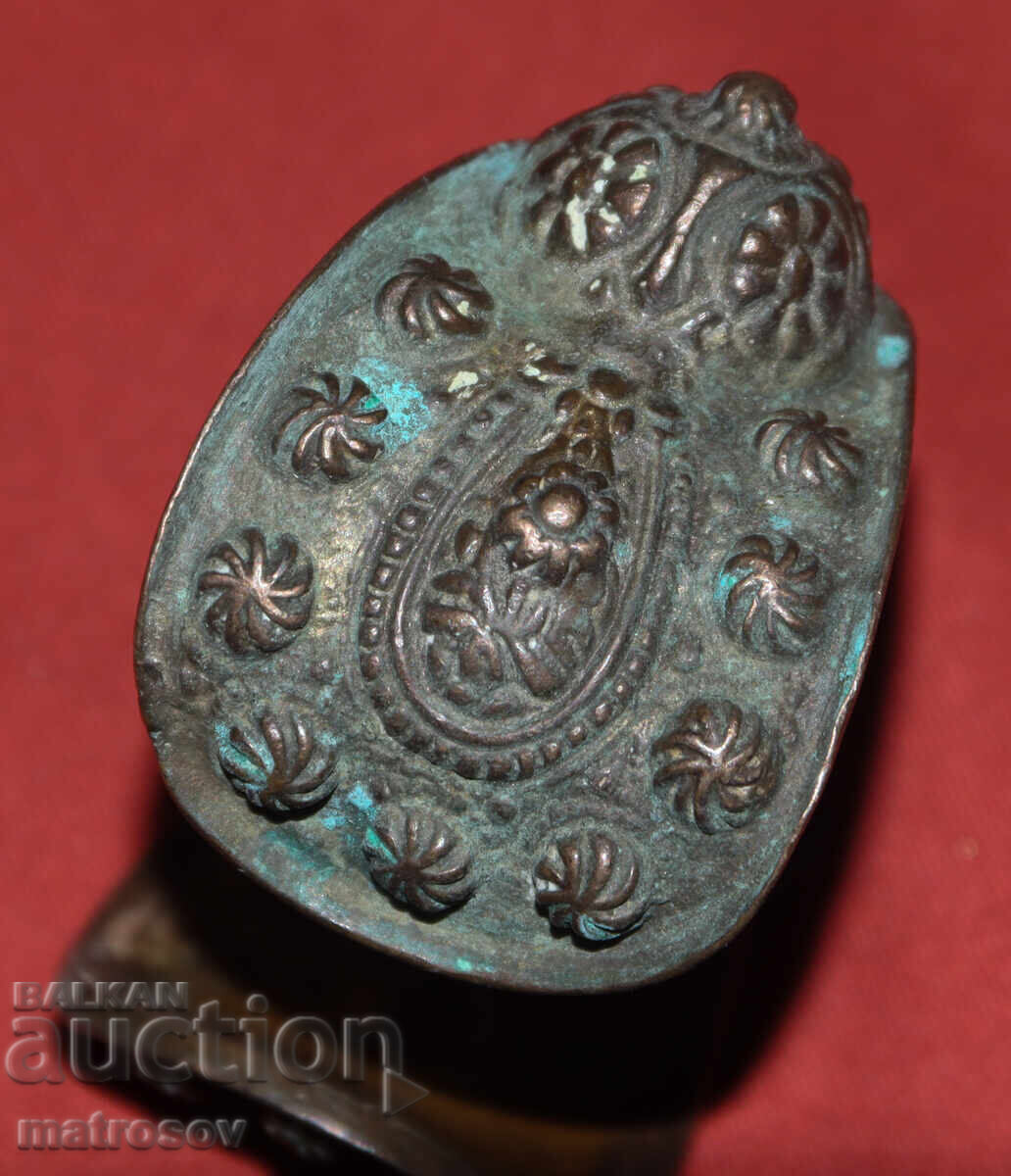 Brățară veche tradițională din bronz, bijuterie, cataramă - 6