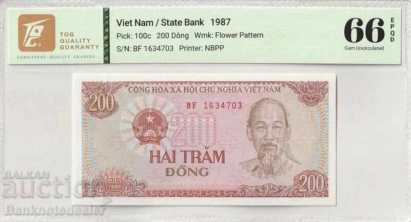 Vietnam 200 Dong 1987 Pick 100c 66 EPQ Gem Unc 4703a