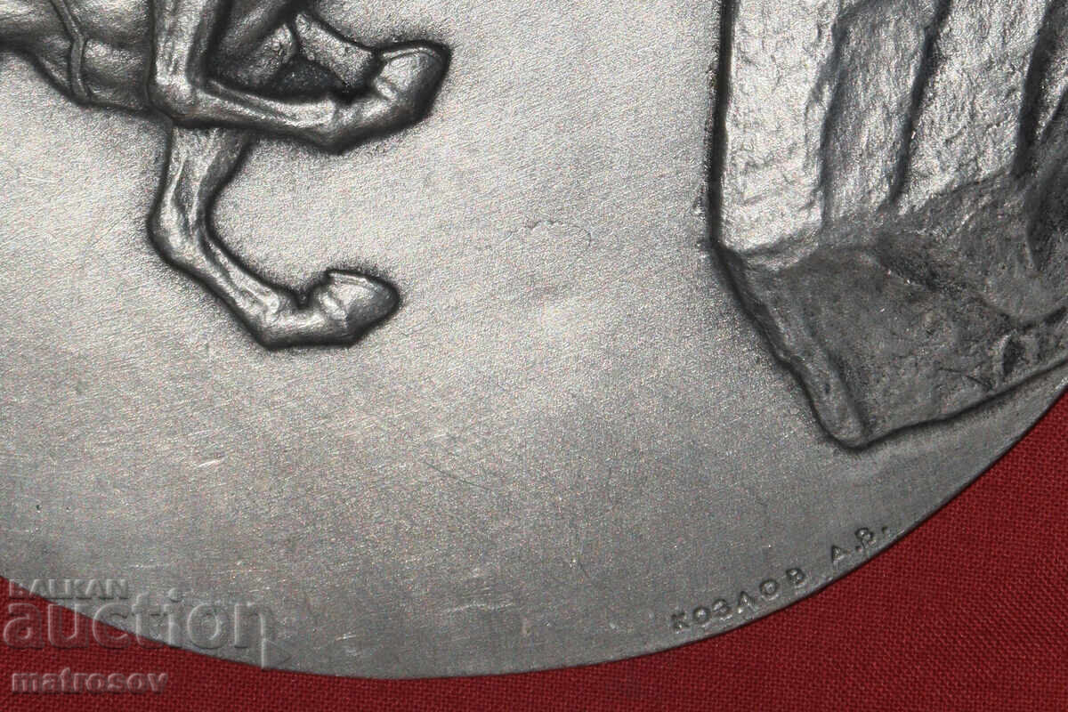 Възпоменателен плакет пано Петър Велики, подписан - 5