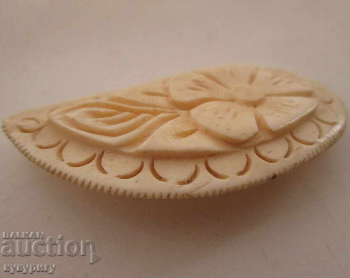 Παράδοση Παλιά γυναικεία καρφίτσα παφτά κόσμημα για παραδοσιακή φορεσιά σκαλιστό κόκκαλο