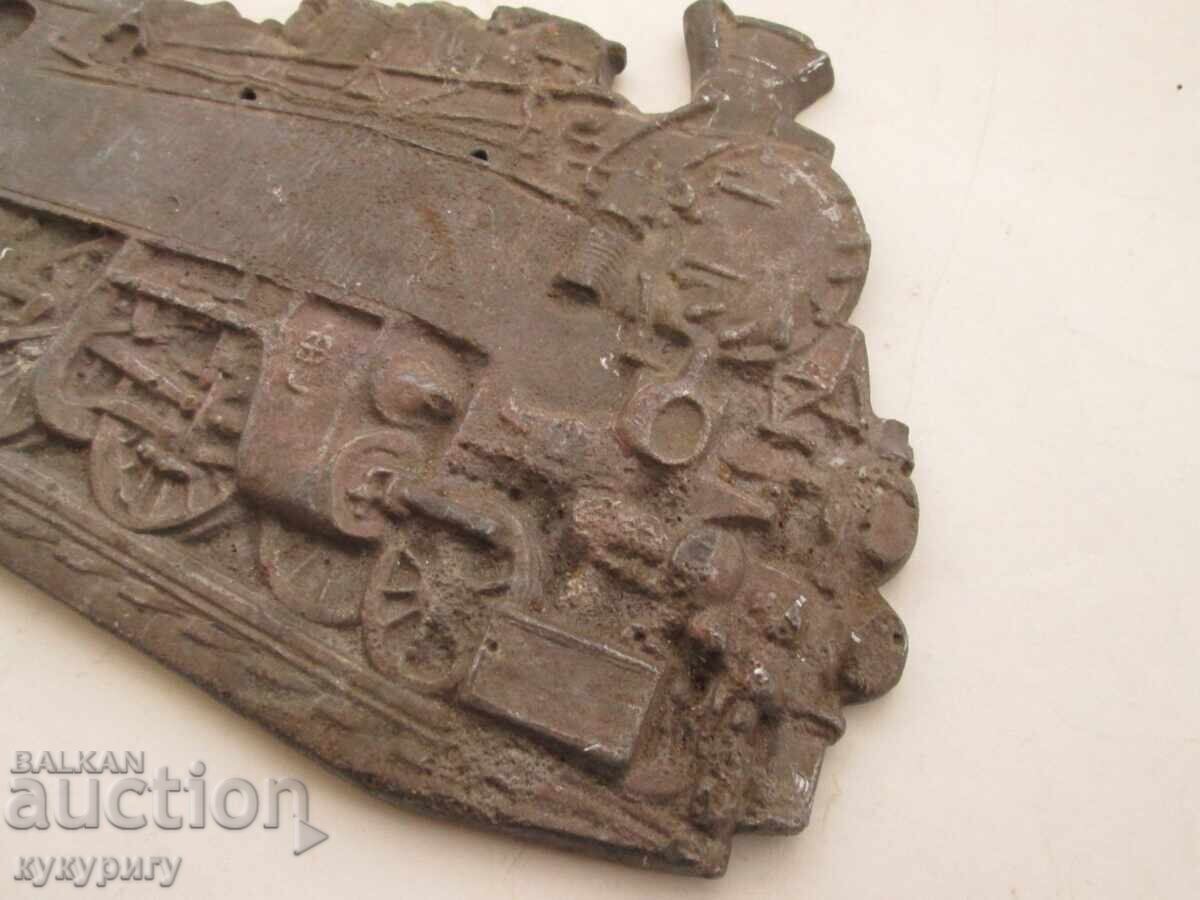 Доставка на Стара метална табела за стена влак парен локомотив