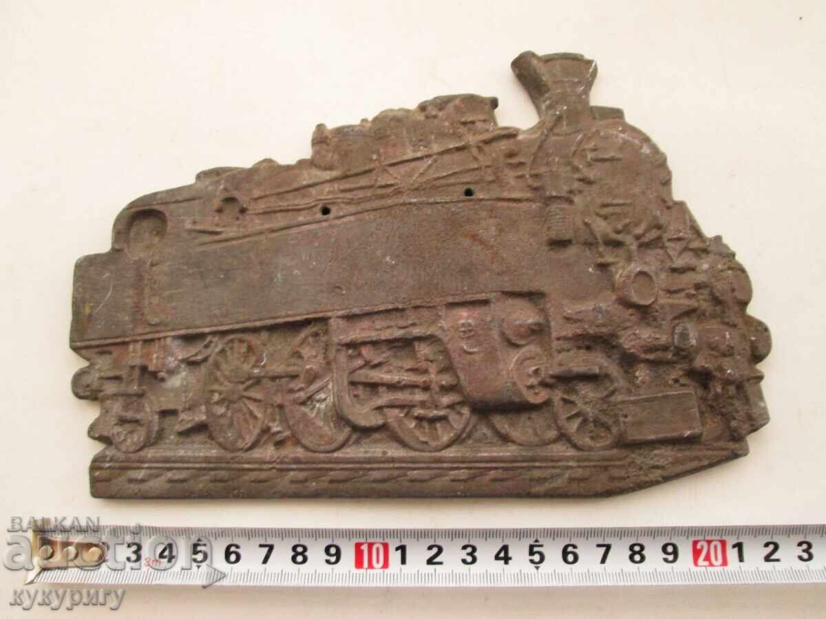 Стара метална табела за стена влак парен локомотив - 7