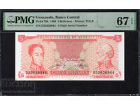 Venezuela 5 Bolivares 1989 Pick 70b PMG 67 EPQ