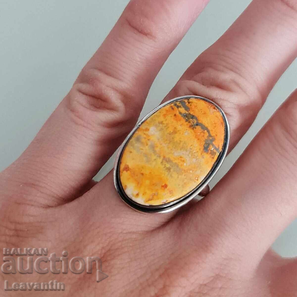 Ασημένιο δαχτυλίδι με Bee Jasper με τιμή 98.00 BGN | € 50.11
