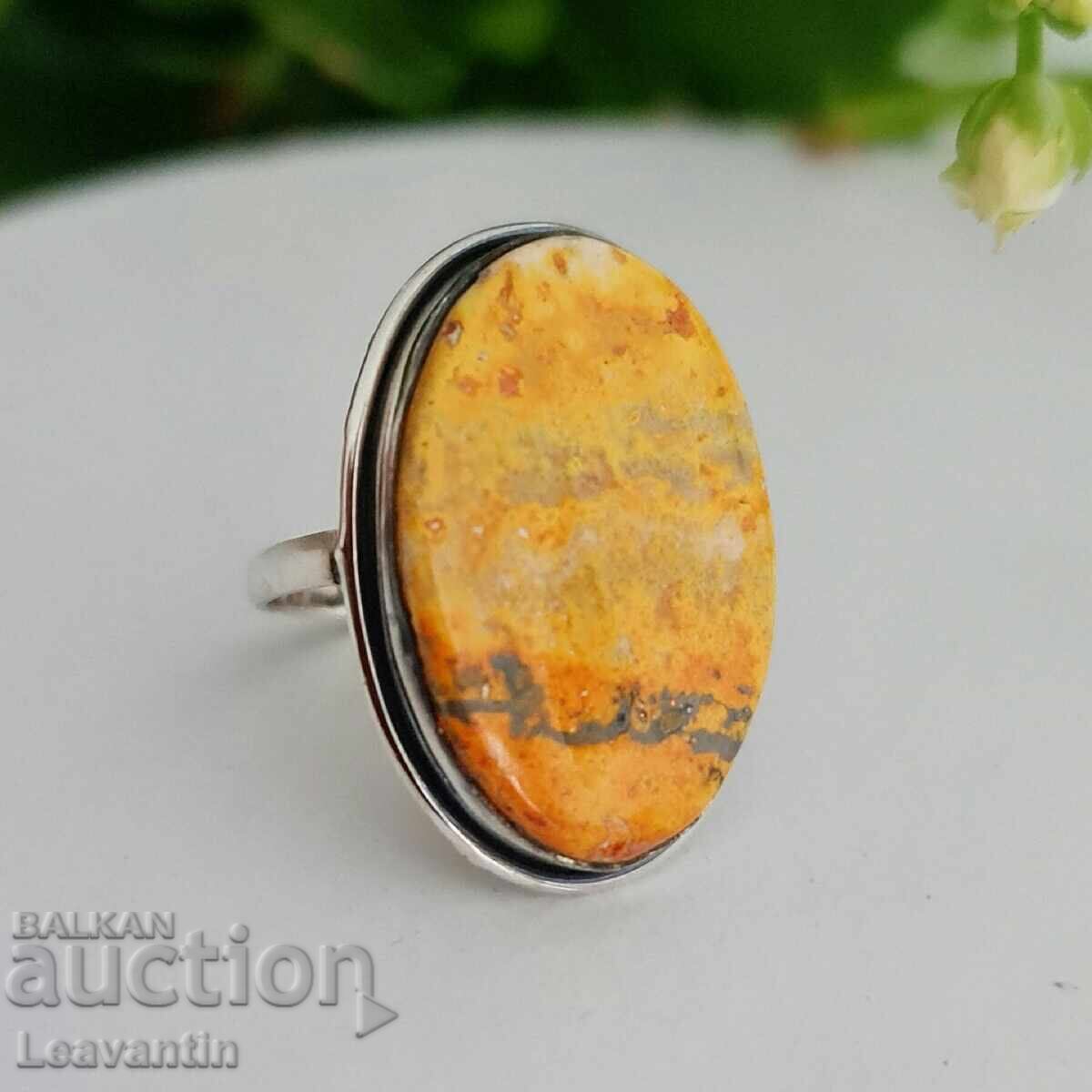 Παράδοση Ασημένιο δαχτυλίδι με Bee Jasper