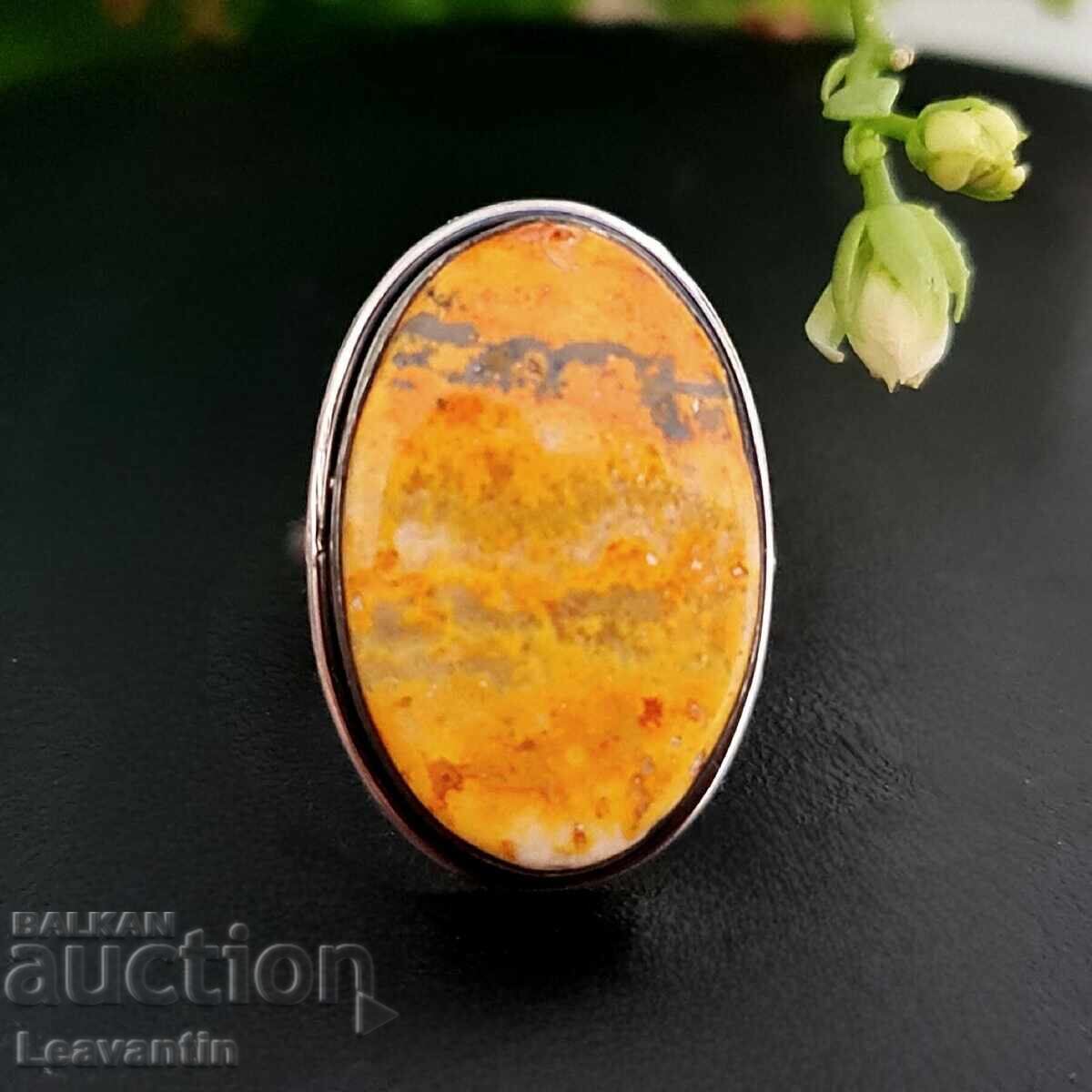 Ασημένιο δαχτυλίδι με Bee Jasper - 5