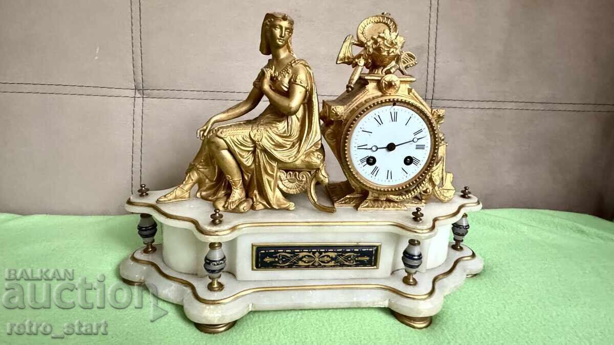 Γαλλικό ρολόι τζακιού. Διαβάστε την περιγραφή! Γαλλικό ρολόι τζακιού. Διαβάστε την περιγραφή!