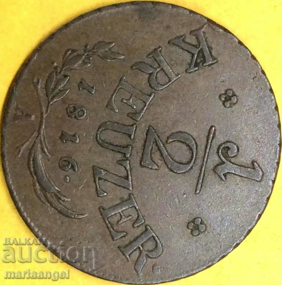Auction 1/2 Kreuzer 1816 Austria A - Vienna 22mm bronze Auction 1/2 Kreuzer 1816 Austria A - Vienna 22mm bronze