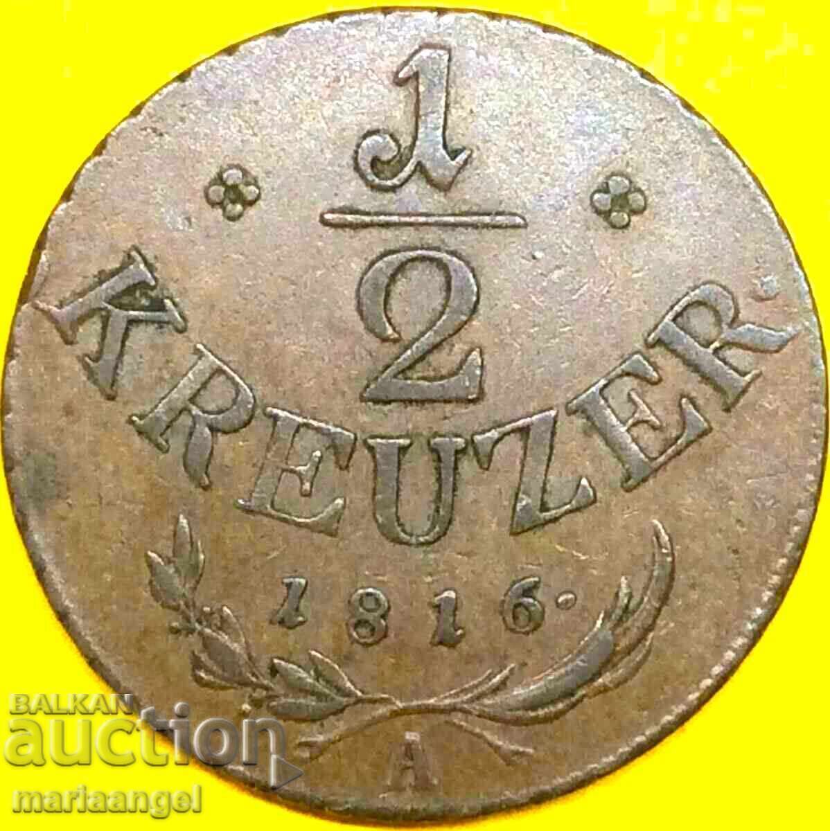 1/2 Kreuzer 1816 Austria A - Vienna 22mm bronze - 5 1/2 Kreuzer 1816 Austria A - Vienna 22mm bronze - 5