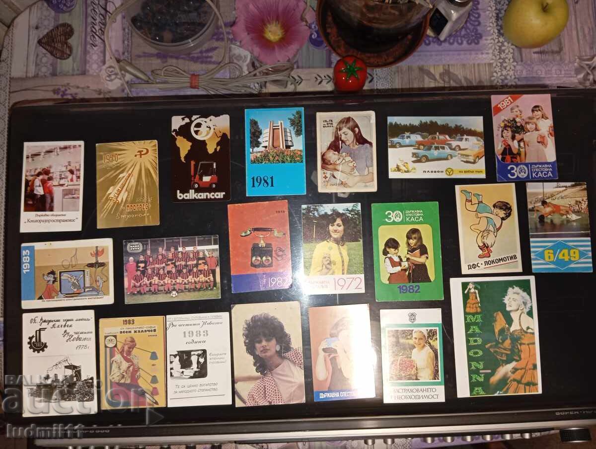 Lot de 21 bucăți de calendare vechi cu preț 50.00 BGN | € 25.56