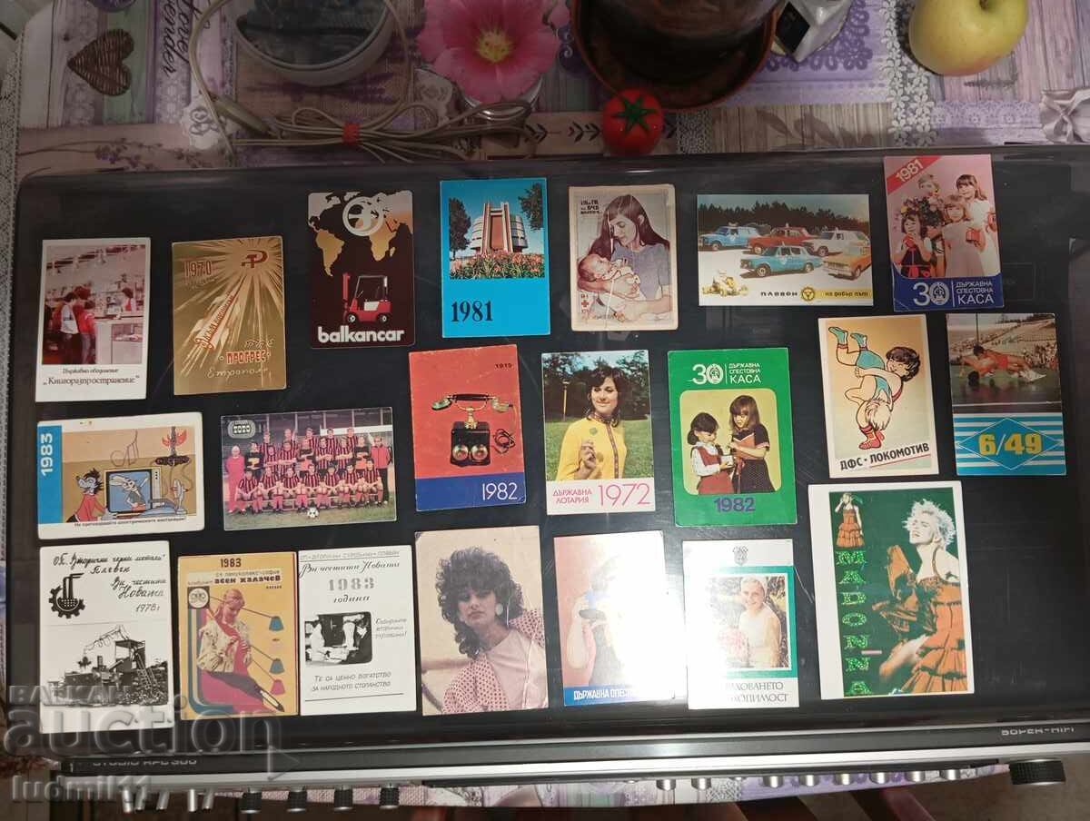 Lot de 21 bucăți de calendare vechi