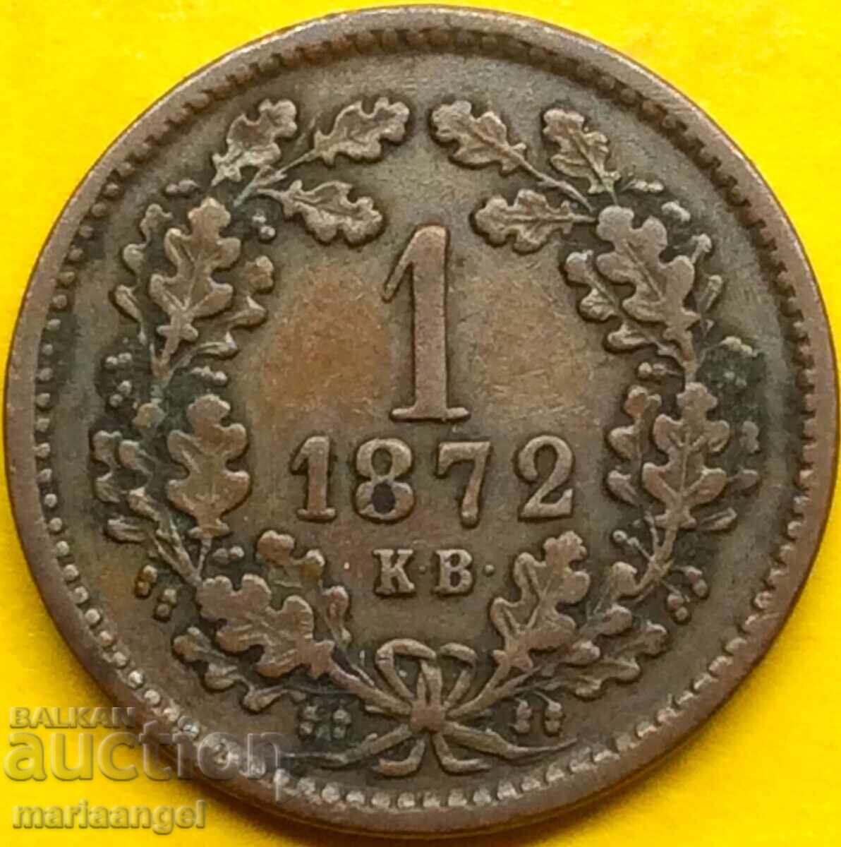 Hungary 1 Kreuzer 1872 KV Austria Angels - 6 Hungary 1 Kreuzer 1872 KV Austria Angels - 6