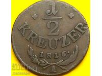 1/2 Kreuzer 1816 Austria A - Vienna 22mm bronze