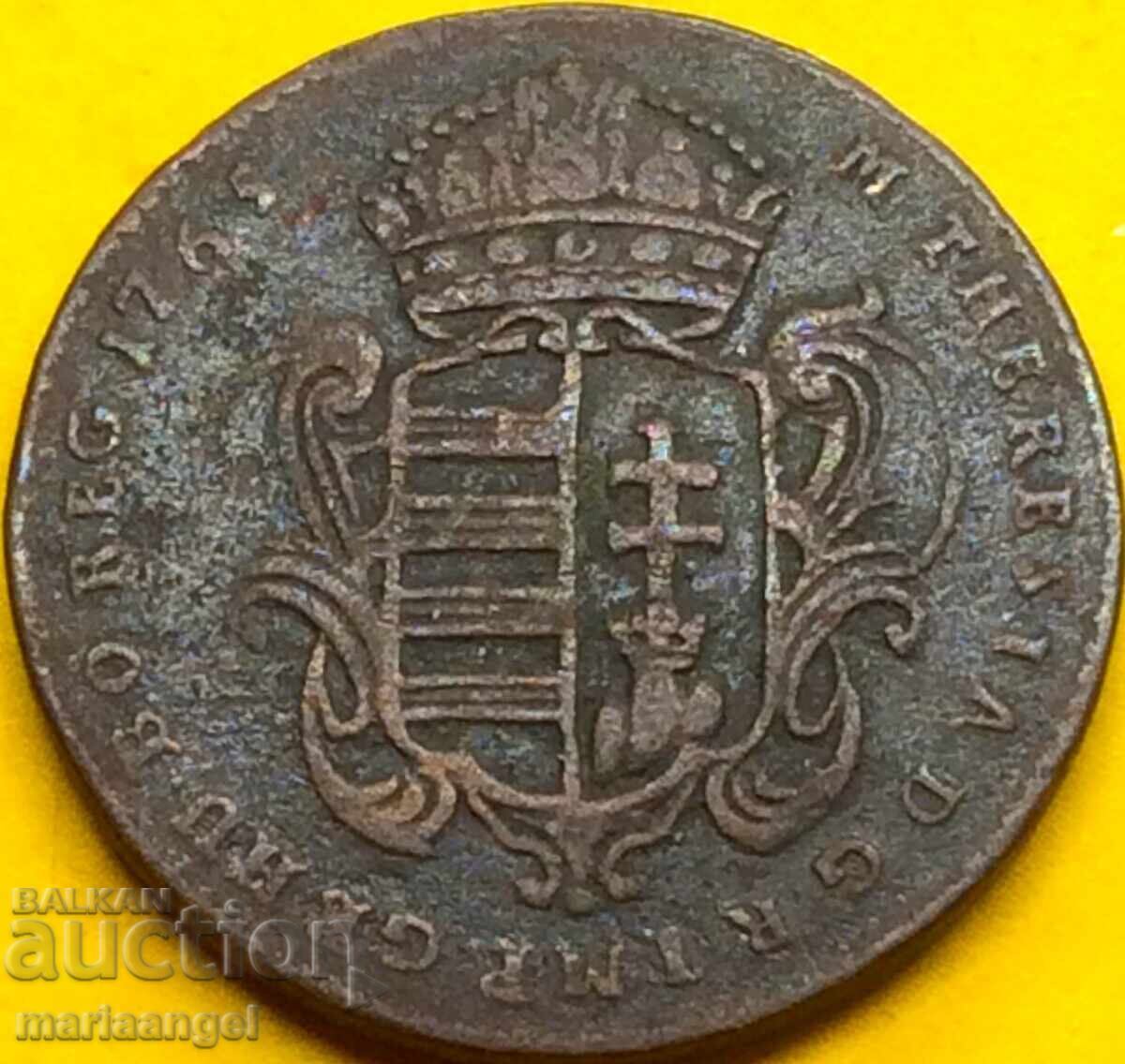 Hungary 1 denar 1765 Austria M. Theresia - rare with price 29.00 BGN | € 14.83