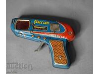 Vechiă jucărie mecanică metalică japoneză, pistol spațial
