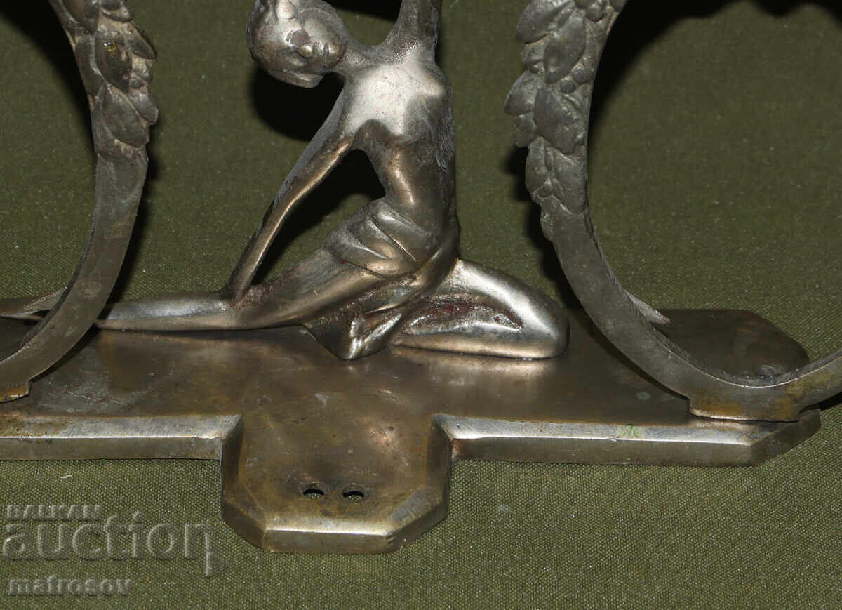 Metal double tabletop picture frame, female figure - 5