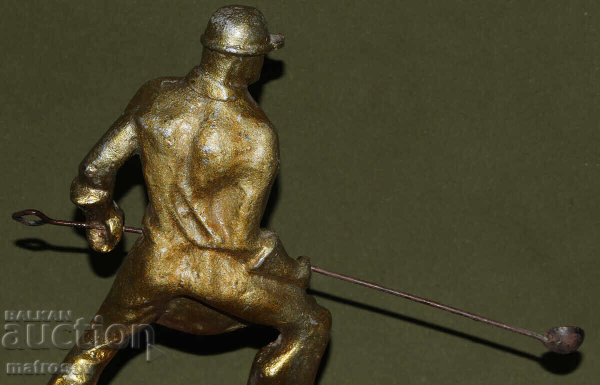 Handmade metal statuette, worker - 7