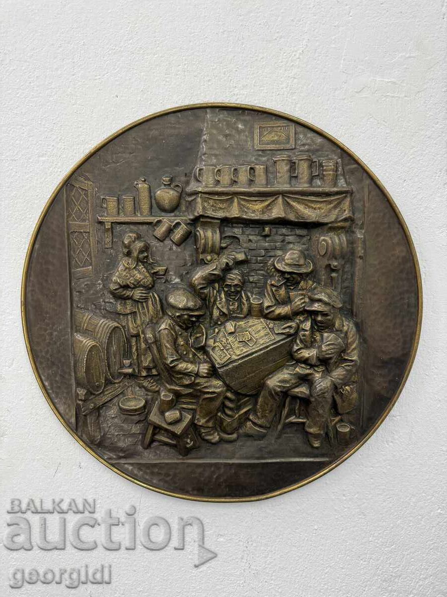 Βελγικό χάλκινο ανάγλυφο / χαρτοπαίκτες. Νο. 7448