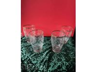 Чаши-4 броя тънко грав.стъкло,10 см вис.
