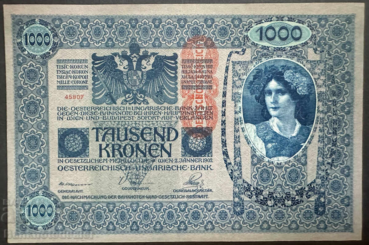 Austria-Hungary 1000 Kronen 1902 Pick 8 Ref 5807 Uncirculated with price 35.00 BGN | € 17.90