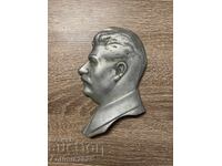 Basorelief al lui I. V. Stalin, aluminiu, URSS, anii '50-'70