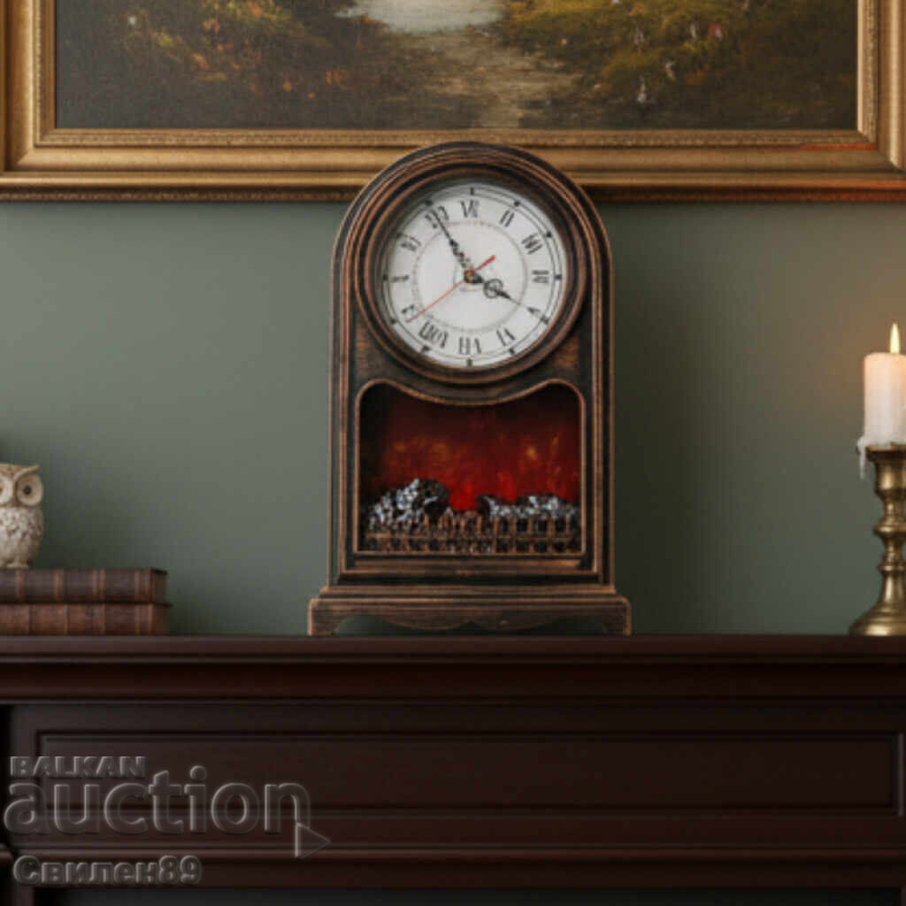 Δημοπρασία Ρολόι γραφείου Vintage με τζάκι LED – άνεση και στυλ σε ένα Δημοπρασία Ρολόι γραφείου Vintage με τζάκι LED – άνεση και στυλ σε ένα