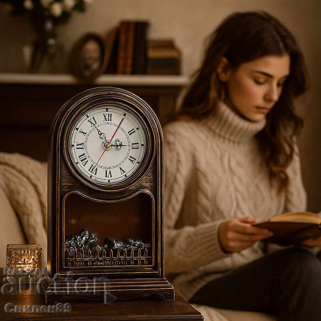 Ρολόι γραφείου Vintage με τζάκι LED – άνεση και στυλ σε ένα Ρολόι γραφείου Vintage με τζάκι LED – άνεση και στυλ σε ένα