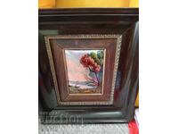 Antique painting, enamel, Limoges