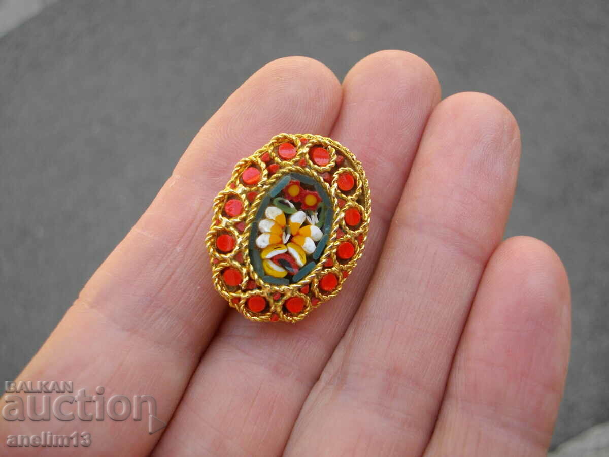 Auction  OLD VENETIAN MOSAIC BROOCH