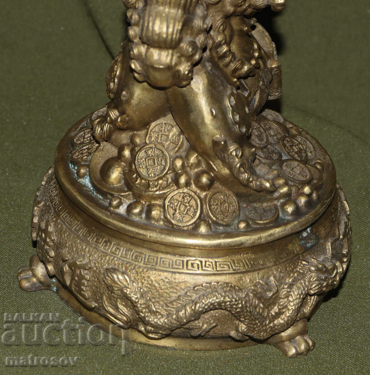 Месингова фигура китайска митология куче Фу - 6