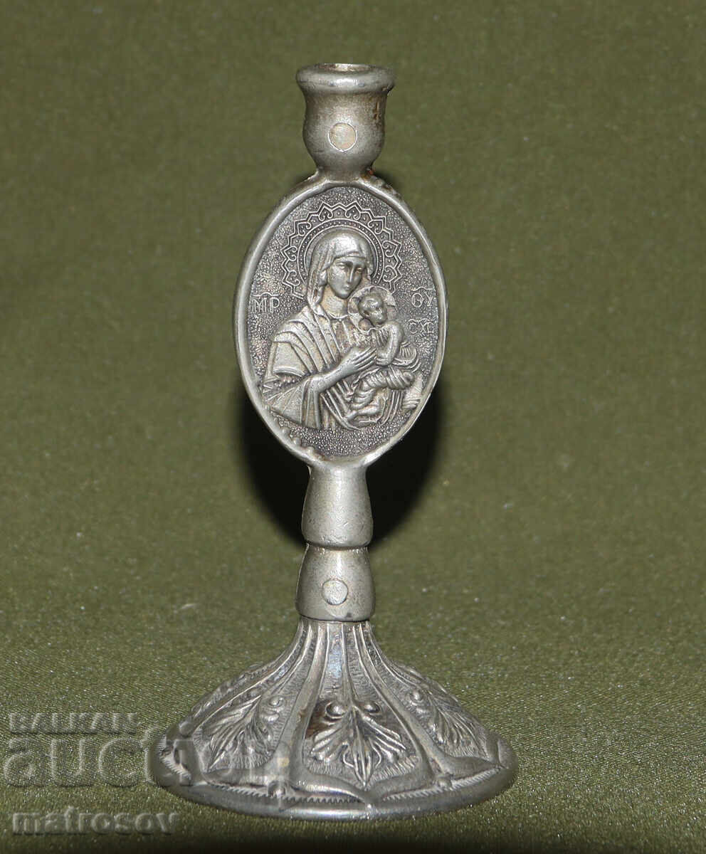 Handmade silver-plated candlestick, St. Mary - 6