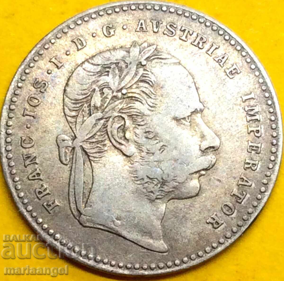 20 kreĭtsari Austro-Ungaria 1868 argint