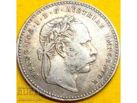 20 kreĭtsari Austro-Ungaria 1868 argint